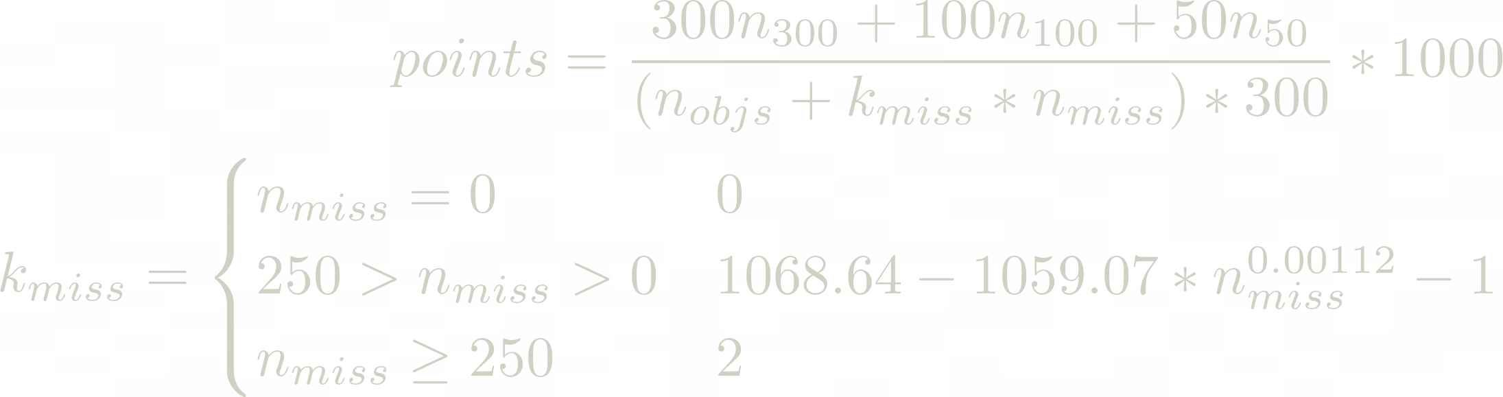 Points formula